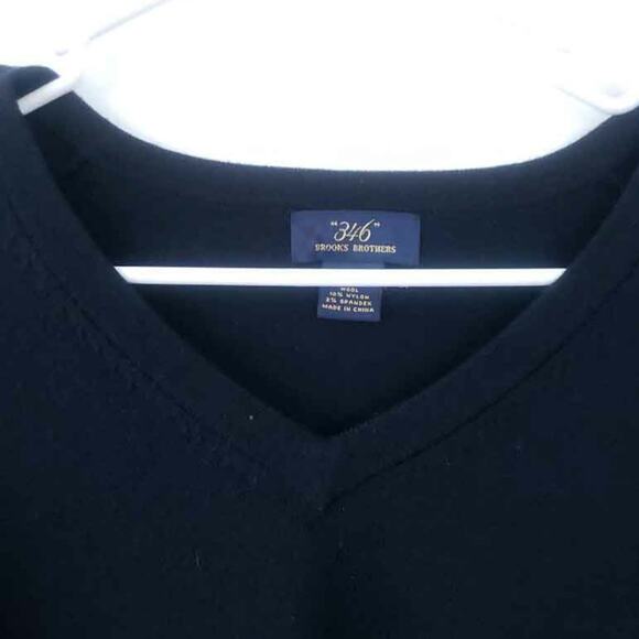Brooks Brothers 346 Sweater Men Merino Wool Black Large Winter Fall Excellent - Picture 2 of 4